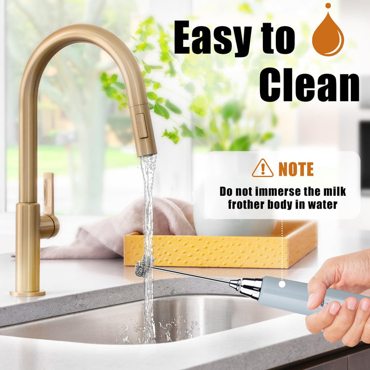 Cement Gray Milk Frother Wand for Coffee