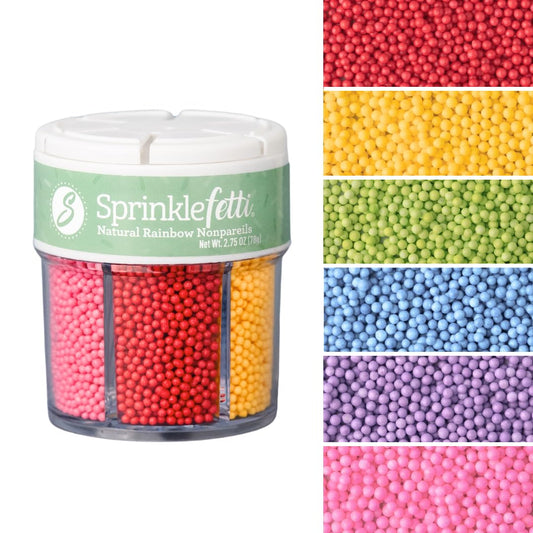 Dye Free Rainbow Nonpareils 6 Cell Set (2.75 Ounce)