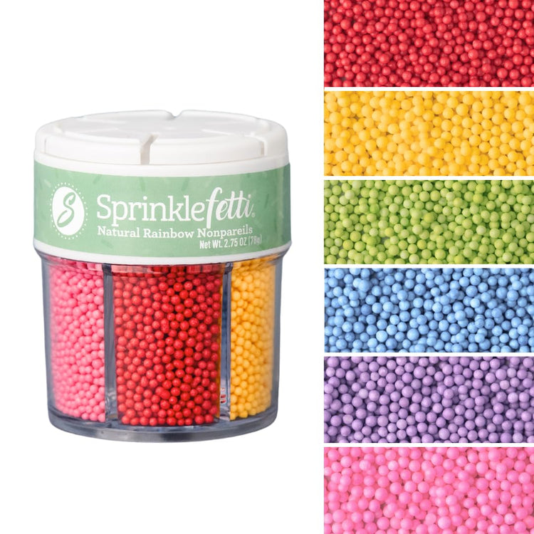 Dye Free Rainbow Nonpareils 6 Cell Set (2.75 Ounce)