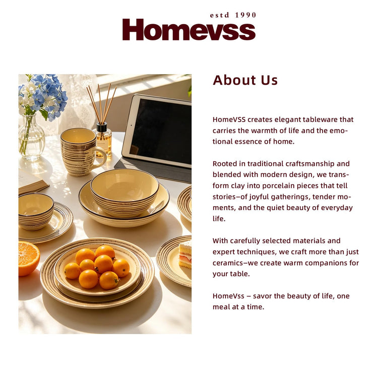 HomeVss 48 Piece Dinnerware Set