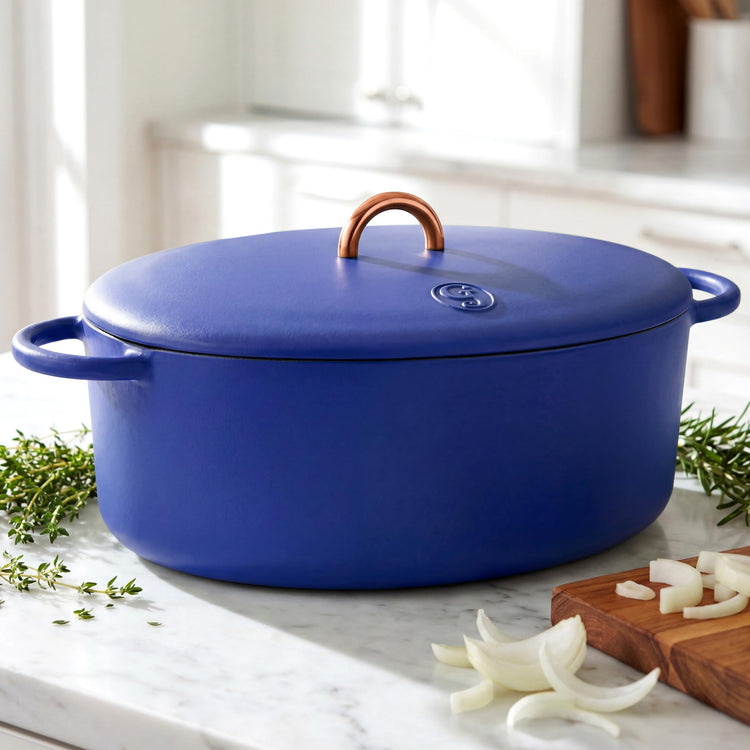 6.75 Quart Enameled Cast Iron Dutch Oven Pot w