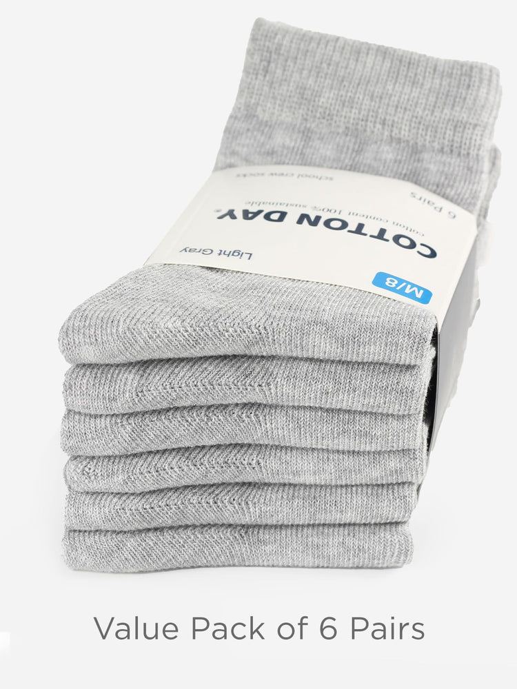 Unisex Kids Boys Girls Soft Cotton School Socks 8 (6 Count)