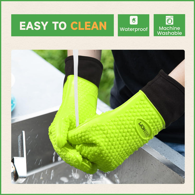 BBQ Gloves Heat Resistant Oven Mitts (2 Count)