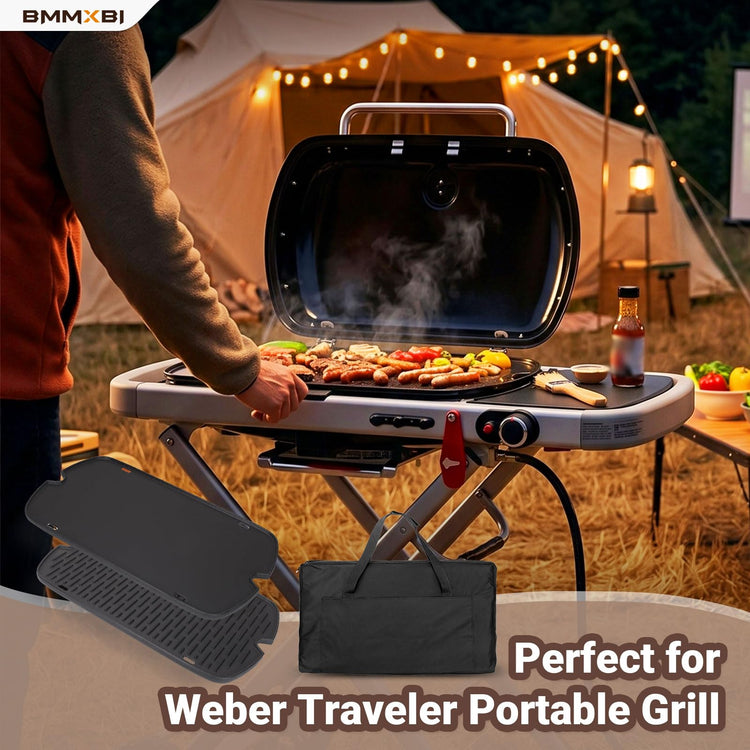 Cast Iron Griddle with Carry Bag for Weber Traveler Grill 9010001 9020001