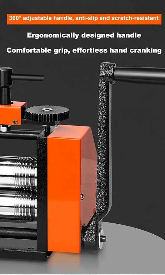 Manual Jewelry Rolling Mill - Hand Crank Metal Press Machine for Wire Shaping, Stretching, and Embossing Patterns - Essential Crafting Tool for Jewelers and Artisans