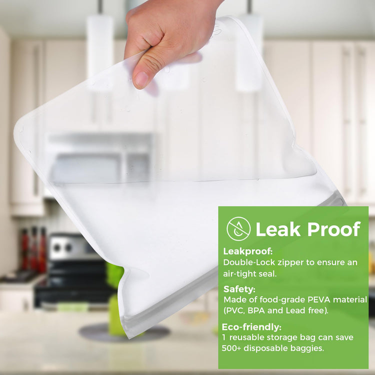 6 Pack Reusable Gallon Freezer Bags Dishwasher Safe (6 Count)