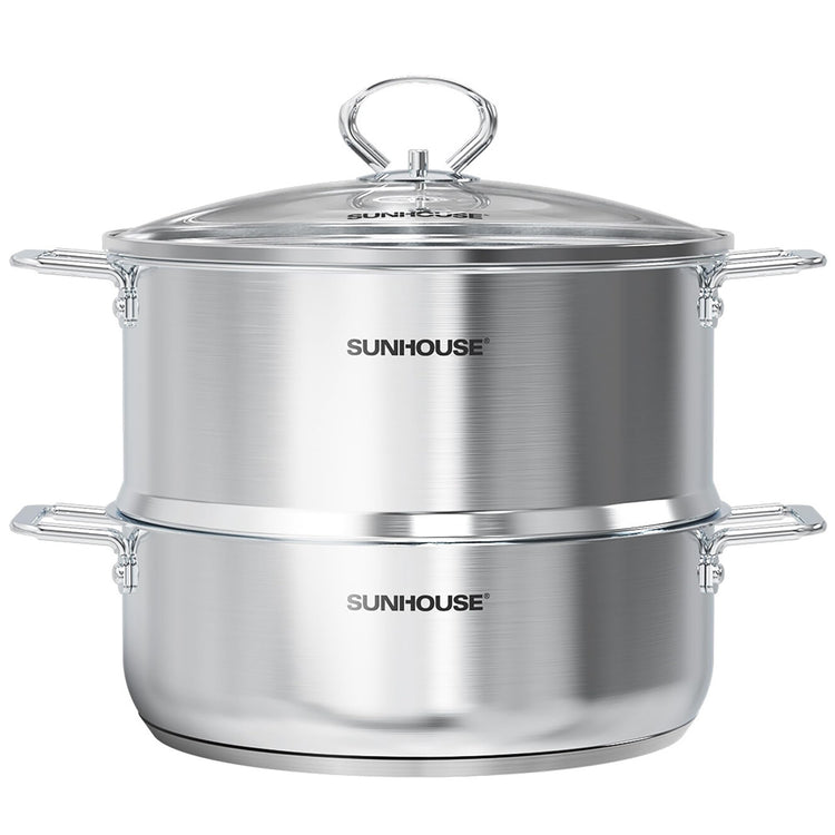 2 Tier Stainless Steel Steamer Pots
