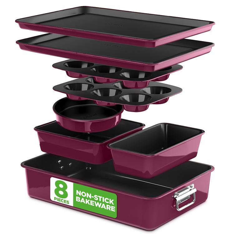 8 Piece Nonstick Stackable Bakeware Set