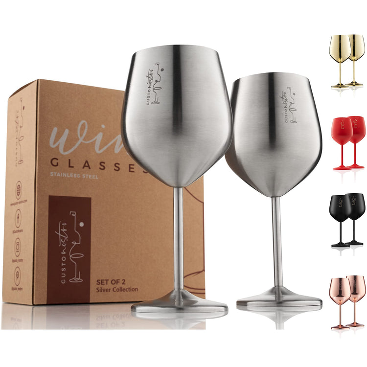 Stainless Steel Wine Glass (2 Count)