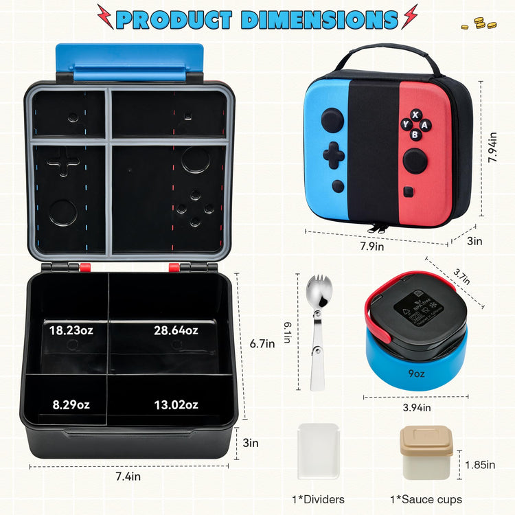Game Lunch Box for Kids with Thermo