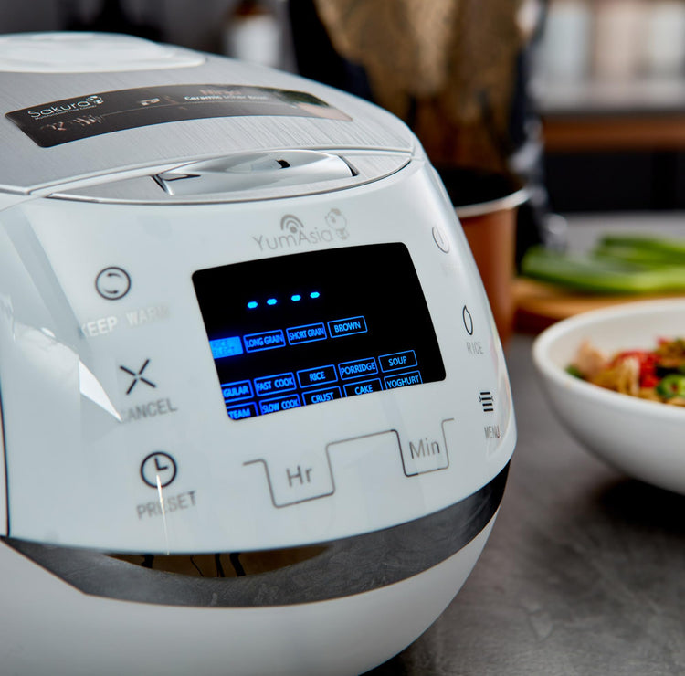 Sakura Rice Cooker with Ceramic Bowl and Advanced Fuzzy Logic