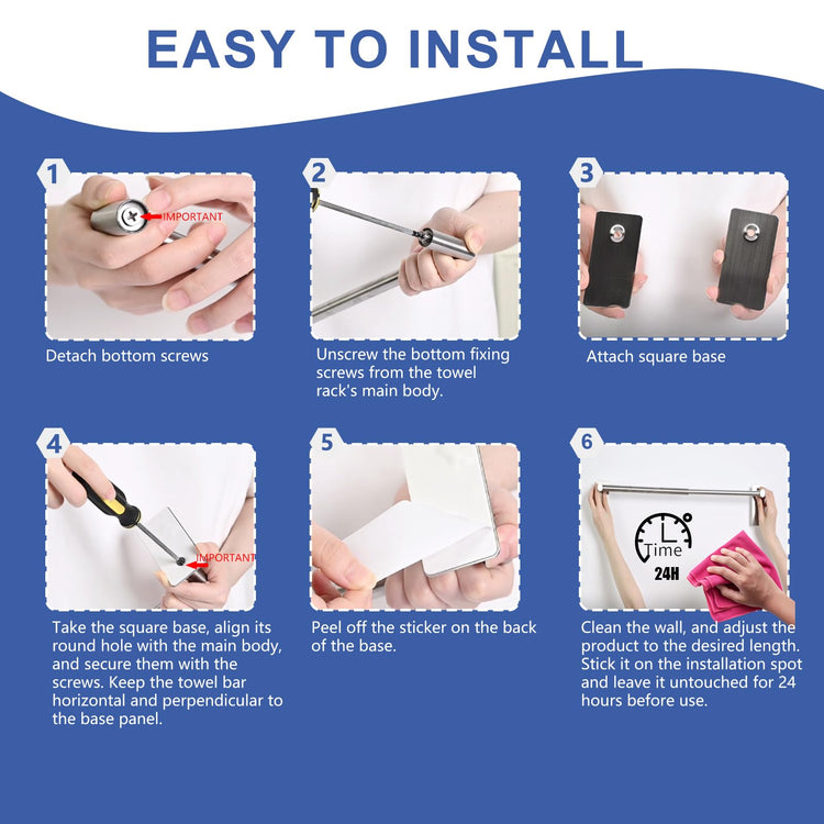 Adhesive Adjustable Towel Bar
