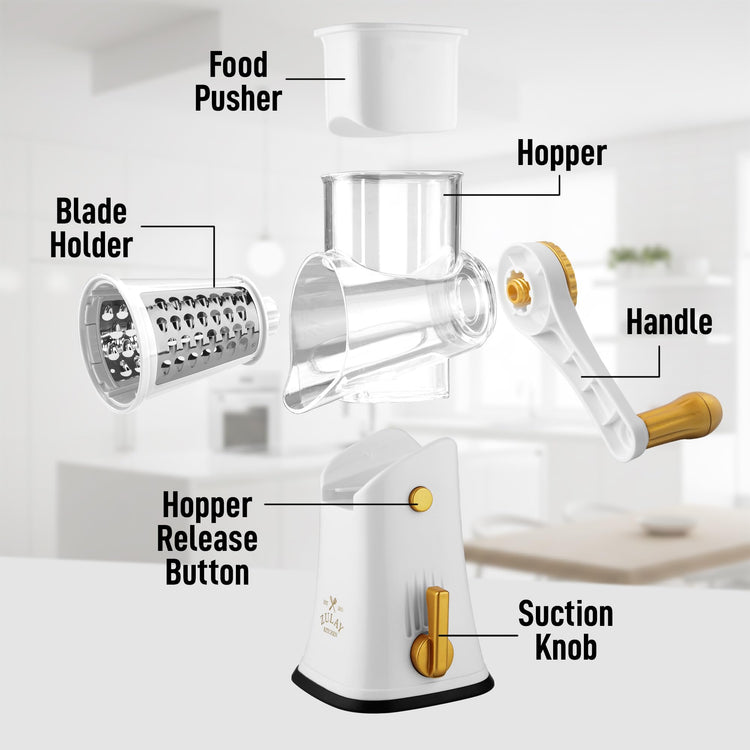 Rotary Cheese Grater 5 Blade Cheese Shredder
