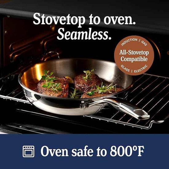 LEGEND COOKWARE 5-Ply Stainless Steel Cookware Set, 7-Piece Pots and Pans Set - Induction Compatible, Oven Safe 800°F - Non-Toxic, No Coatings - Built to Last Generations