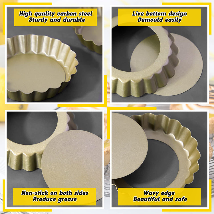 16 Pcs Mini Tart Pans for Baking