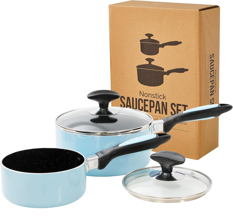 Nonstick Saucepan Set with Lid (2 Count)