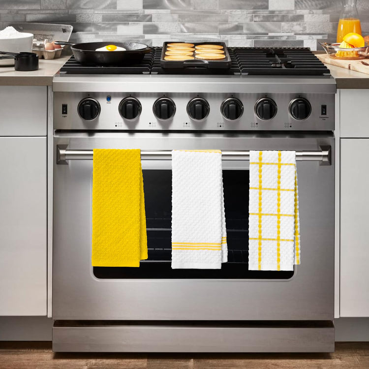 Ring Spun Cotton Yellow Kitchen Dish Towels (6 Count)