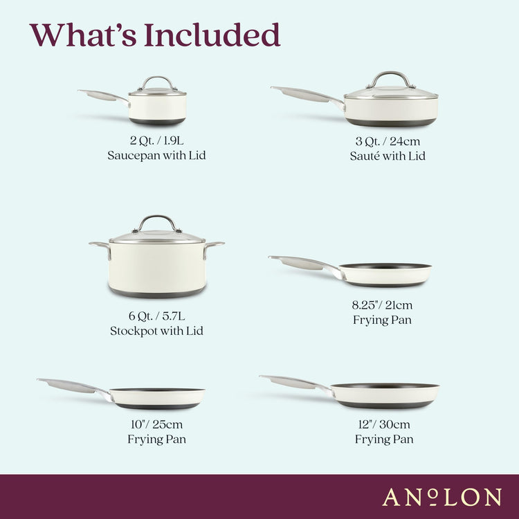 Achieve Hard Anodized Nonstick Cookware Pots and Pans Set
