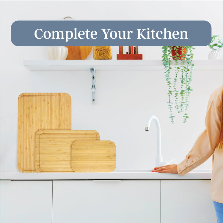 3 Piece Bamboo Cutting Board Set (3 Count)