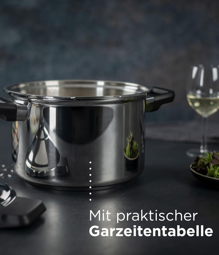 DUROMATIC® Pressure Cooker 11” 8.45 qt family of 6 wide base for better braising