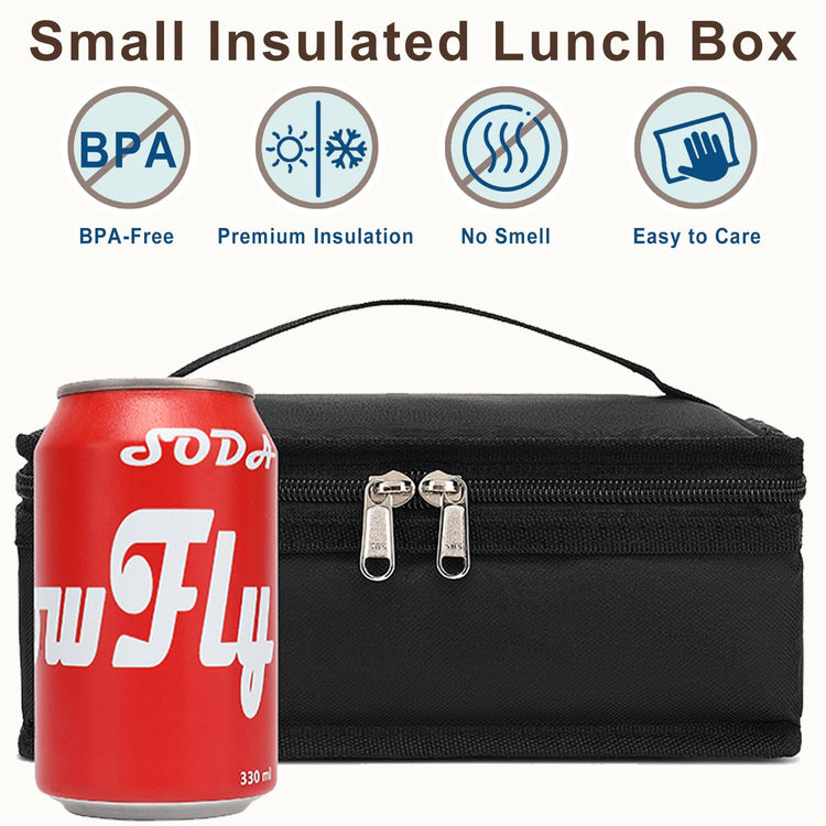 Small Insulated Lunch box Portable Soft Bag Mini Cooler Thermal Meal Tote Kit with Handle for Work & School