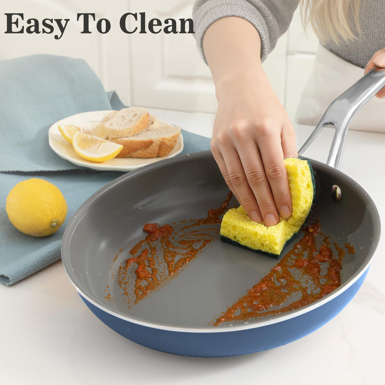 Blue 10 Piece Ceramic Cookware Set