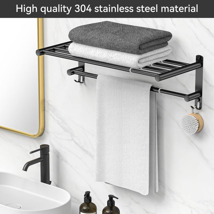 Black Adjustable Towel Bar for Bathroom Wall Mount17