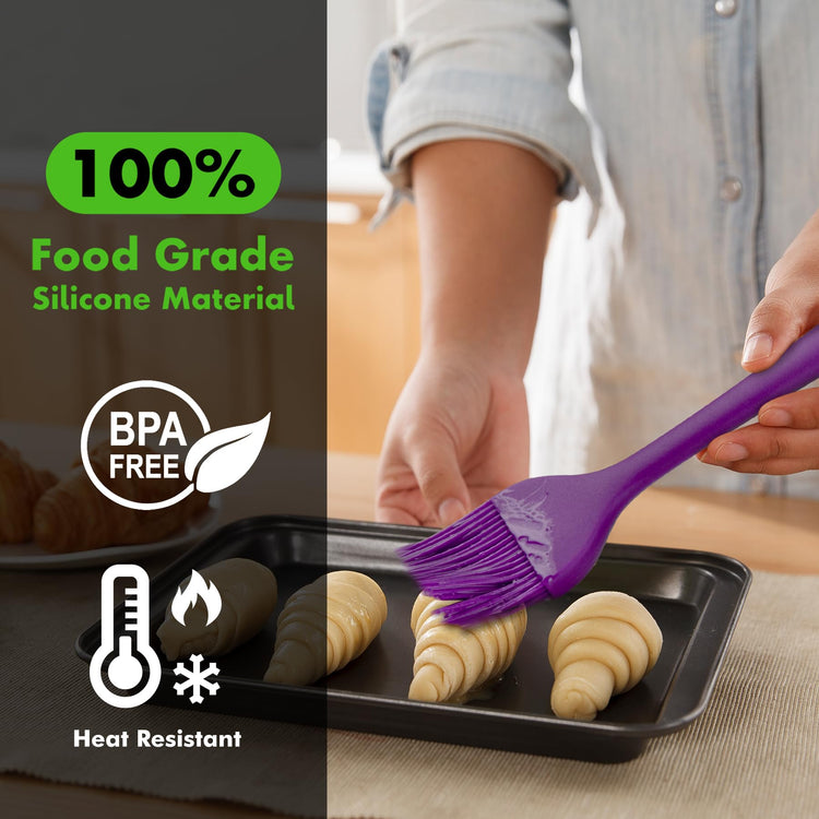 Basting Brushes Silicone Heat Resistant Pastry Brushes Spread Oil Butter Sauce Marinades for BBQ Grill Barbecue Baking Kitchen Cooking BPA Free Dishwasher Safe (2 Count)