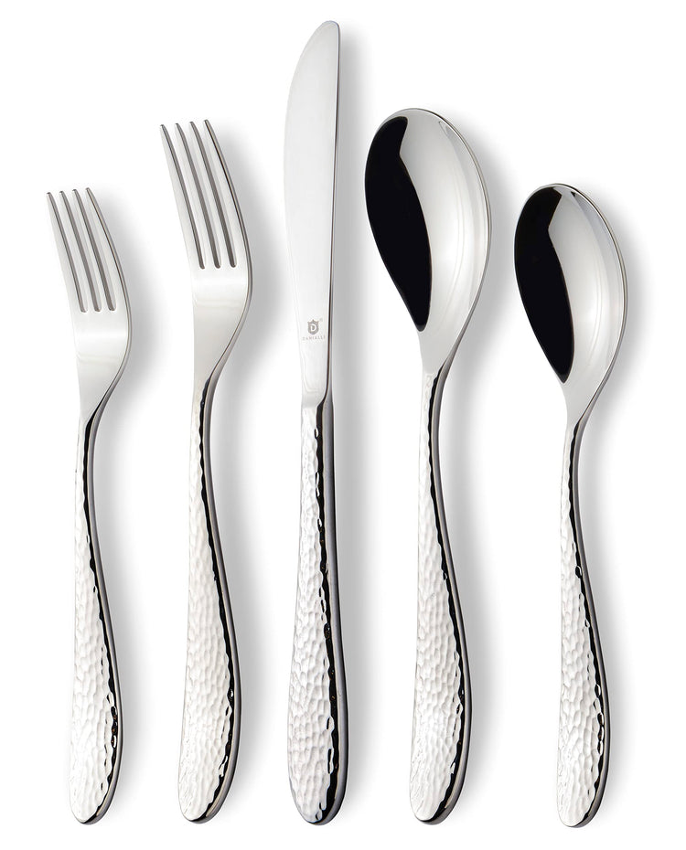 Hammered Silverware Set