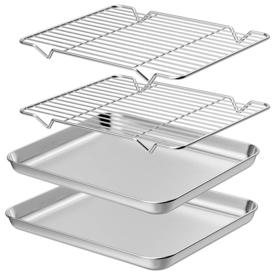 Baking Sheet with Rack Set [2 Sheets + 2 Racks]