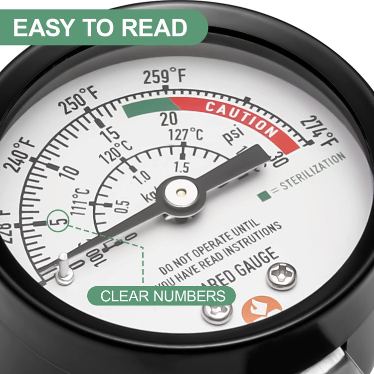 Black case Pressure Cooker Gauge