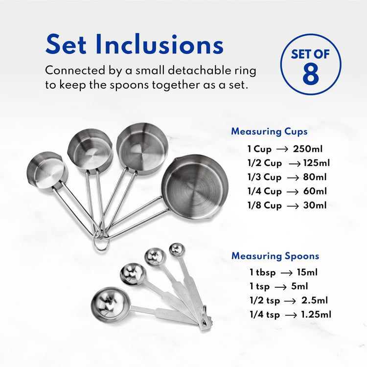 42917 Stainless Steel Measuring Cups and Spoons Set
