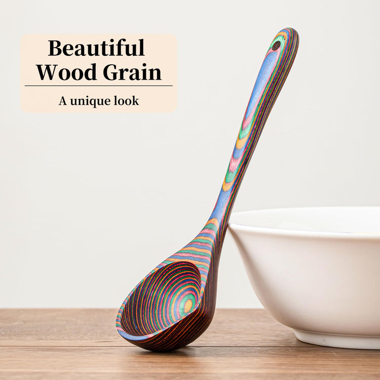 Pakkawood Rainbow Deep Soup Ladle with Spout