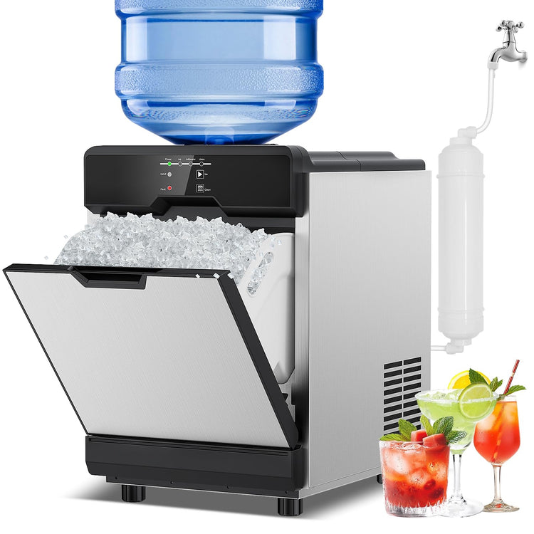 70 lbs Nugget Ice Maker Countertop Portable Dual Water Self