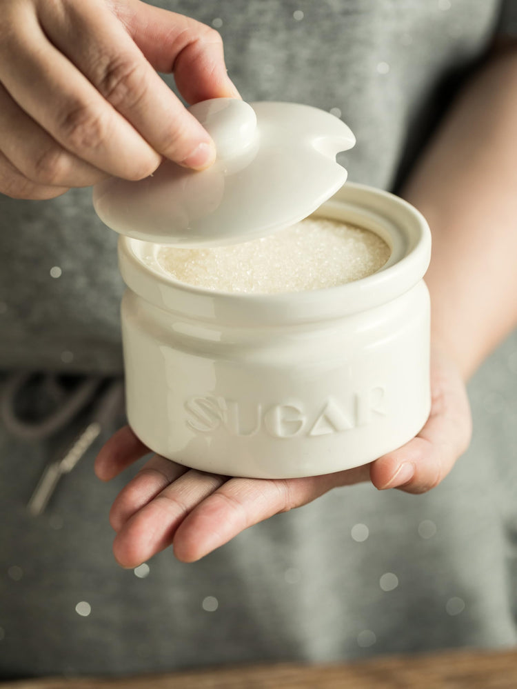 10oz Ceramic Sugar Bowl with Lid and Spoon for Coffee Bar (15.99 Count)