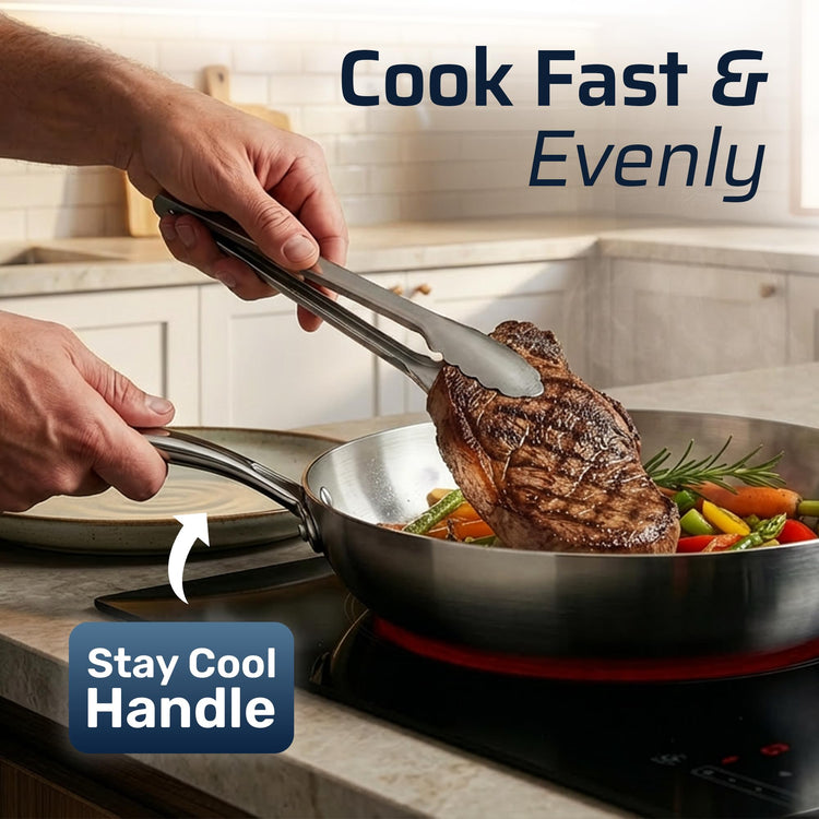 10 Pcs Tri Ply Stainless Steel Cookware Set