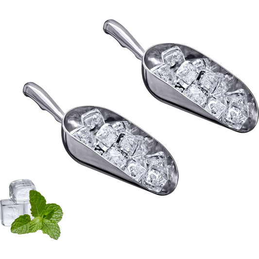 Elsa - 24-Ounce Aluminum Ice Scoops (Set of 2), Cast Aluminum Utility Scoops, Food-Grade, Good for Home and Commercial Use, NOT Dishwasher-Safe, Hand-Wash Recommended (2 Count)