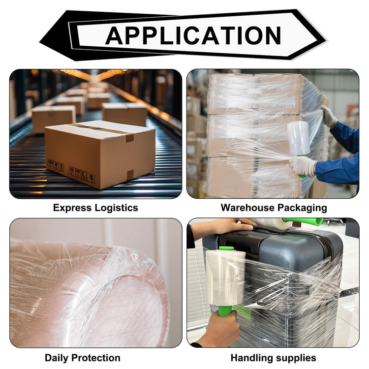 Clear Stretch Wrap Film 5" x 1000ft Roll with Handle