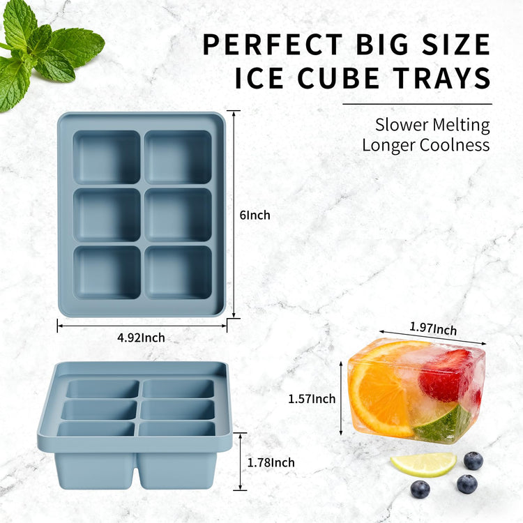 Large Silicone Ice Cube Tray Set of 3 (3 Count)