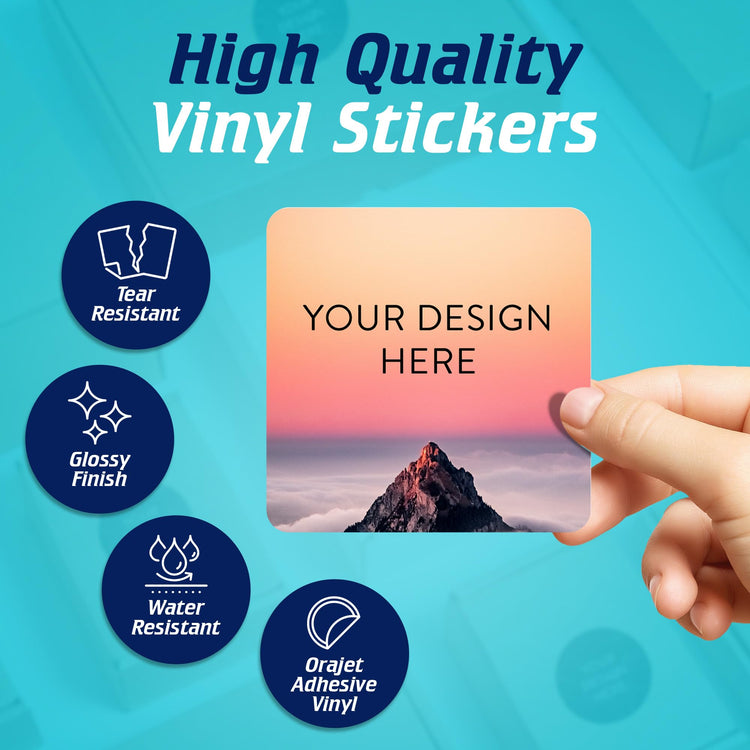 Custom Vinyl Stickers Your Image (100 Count)