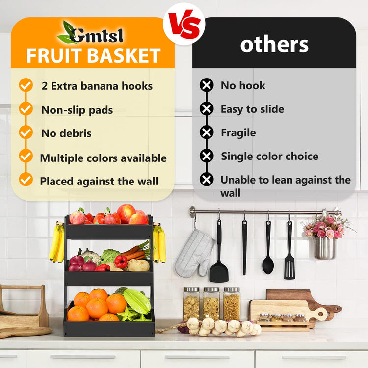 Bamboo Fruit Basket for Kitchen
