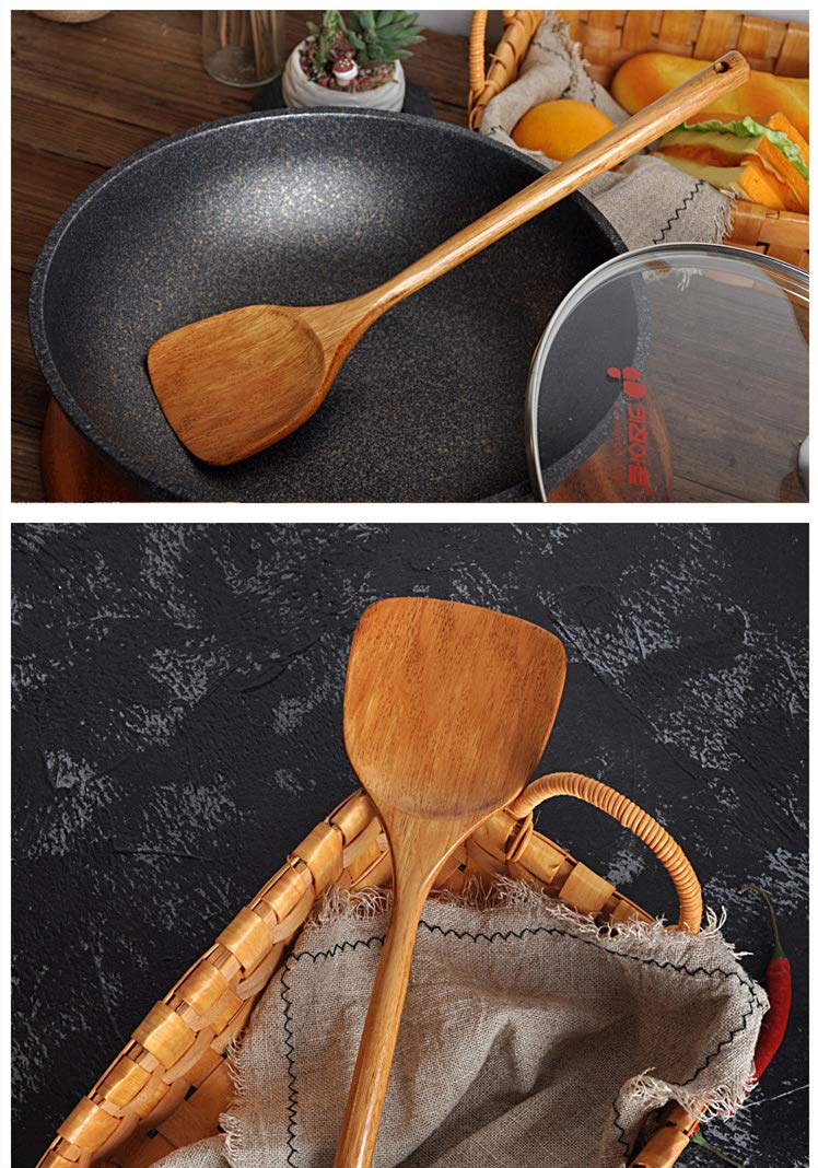Wooden Spatula with Long Handle for Cooking Kitchen Cookware