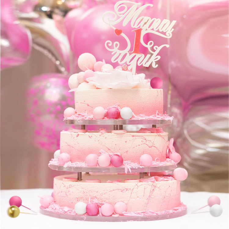 48 Pcs Balls Cake Topper Decorations Balloon Cupcake Toppers Foam Cake Topper Balls Cake Balls Decorations for Birthday Party Wedding Anniversary Cake Decorating (48 Count)