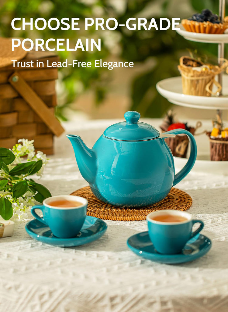 Teapot Porcelain Tea Pot with Stainless Steel Infuser