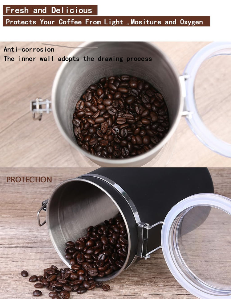 Stainless Steel Food Container with Clear Lids Airtight Container Stackable Small Canisters Kitchen Pantry Storage for Cereal (2 Count)