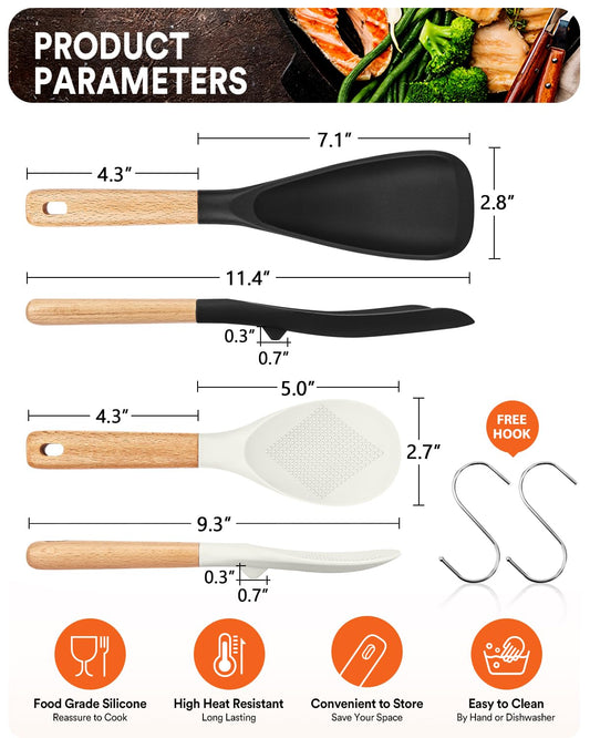 Cooking Spoon and Rice Scooper for Nonstick Cookware