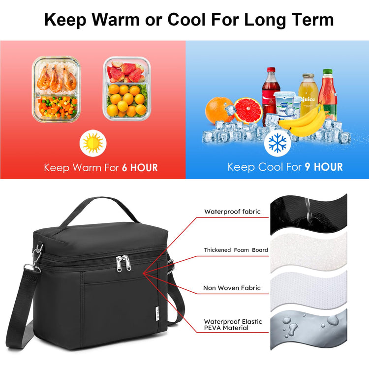 NOL Insulated Lunch Bags for Women Cooler Bag Lightweight Nylon Waterproof Lunch Box For Work