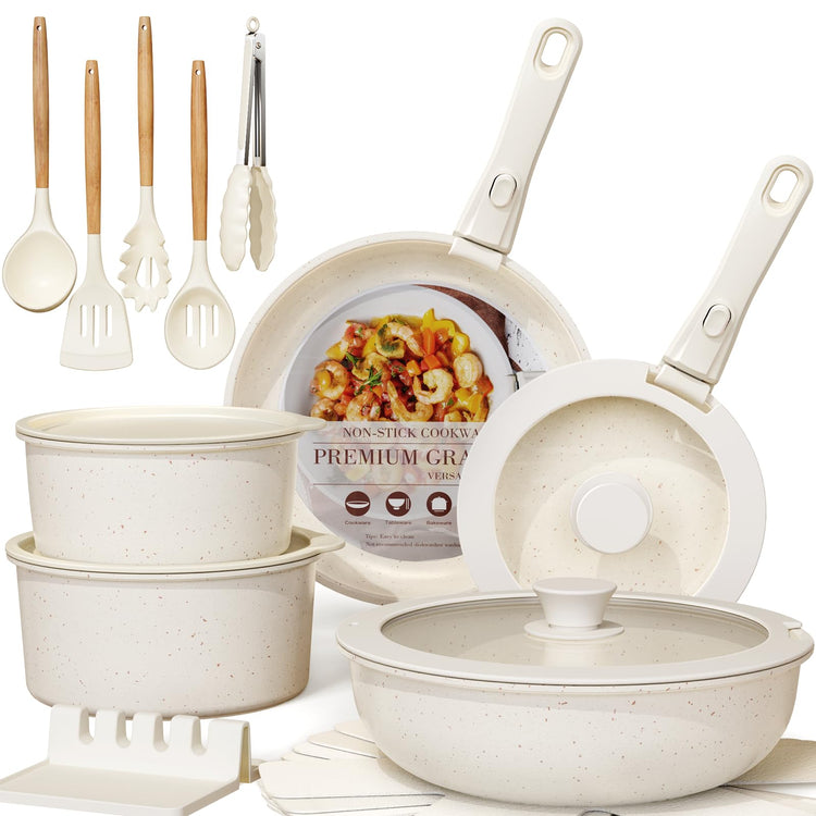 21 Pcs Pots and Pans Set Non Stick