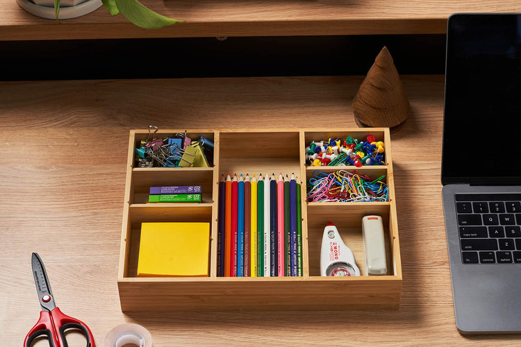Bamboo Desk Drawer Organizer