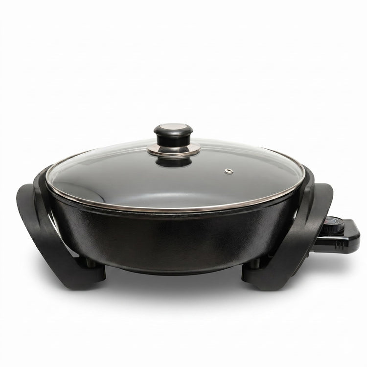 Round Electric Skillet with Lid